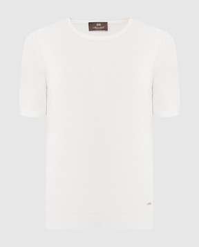 Enrico Mandelli Белая футболка из шелка с логотипом A8K1065136