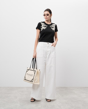 Twinset Білі джинси з патчем логотипа 251TP2592