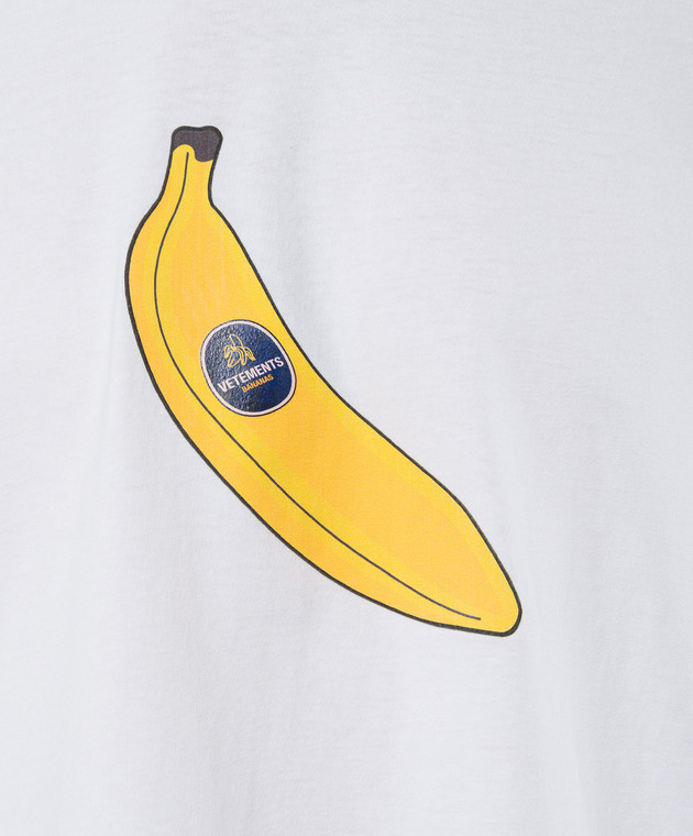 Vetements Белая футболка с принтом Banana UE64TR380W изображение 5