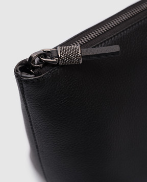 Brunello Cucinelli Черный кожаный клатч с логотипом MWEID2716