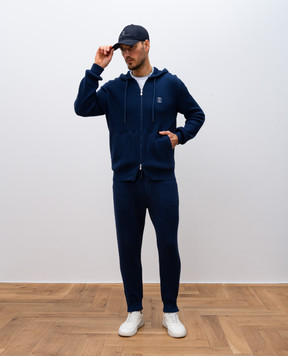 Brunello Cucinelli Сині джогери в рубчик  M29201019G