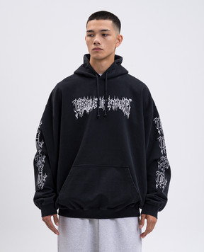 Vetements Чорне худі з контрастним принтом Cradle of Filth UCF76HD100B