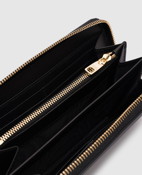 Dolce&Gabbana Черный кожаный кошелек с логотипом монограмма. BI0473AG081