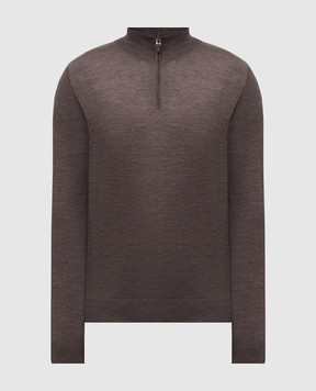Canali Коричневый джемпер из шерсти MK02353C1156