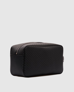 Serapian Чорний шкіряний несесер з логотипом SRSTSMML546424BCC3