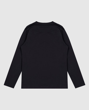 Brunello Cucinelli Дитячий синій лонгслів з брендовим принтом B0B13T188A