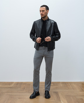 Stefano Ricci Черная кожаная куртка M7J5100010NPPH41