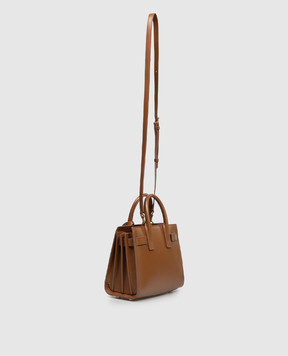Saint Laurent Коричнева шкіряна сумка-тоут NANO 39203502G9W