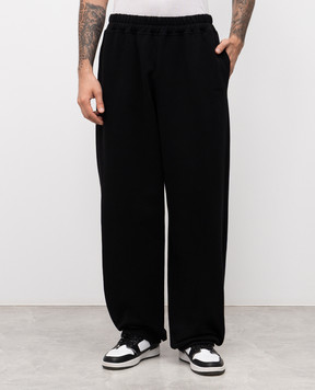 Vetements Черные спортивные брюки с вышивкой логотипа UH76SP100Bm