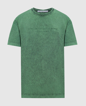 Alexander Wang Зелена футболка Acid Wash з фактурним логотипом UCC1241697