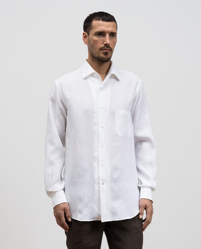 Loro Piana Белая рубашка из льна FAF2545