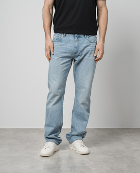 Helmut Lang Блакитні джинси з ефектом потертості O01DM204