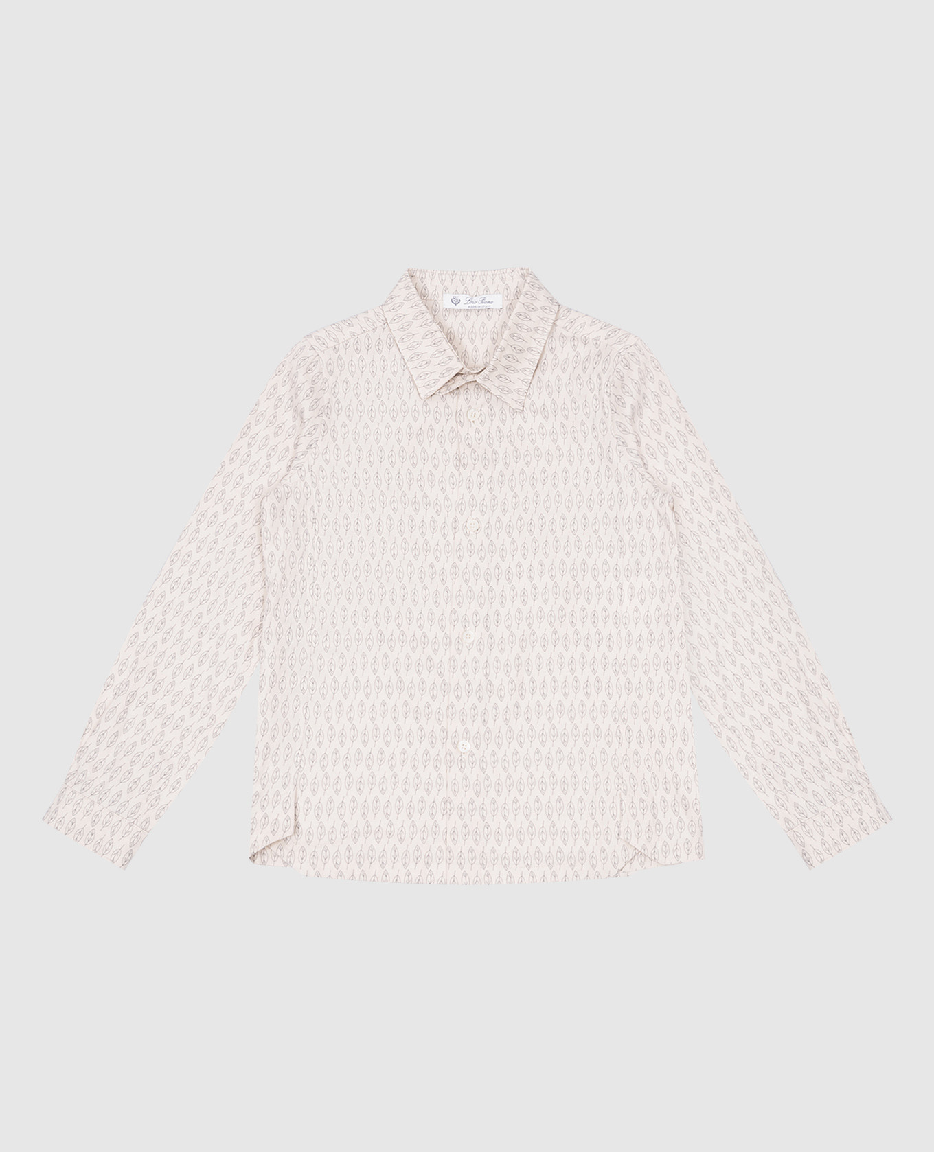 

Детская бежевая рубашка в принт, Бежевый, Рубашки