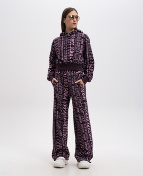 Versace Jeans Couture Фиолетовые спортивные штаны принт 77HAA320FS172