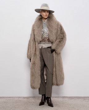 Brunello Cucinelli Бежева блуза із шовку MB993NN926