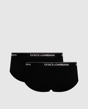 Dolce&Gabbana Набір чорний трусів-сліпів з логотипом M9C03JONN95