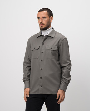 Brunello Cucinelli Сіра сорочка з вовни M038P0720