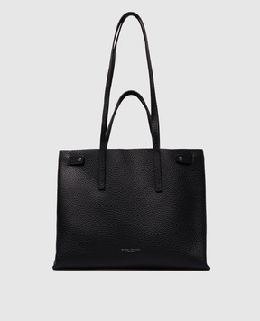 Gianni Chiarini Черная кожаная сумка ALTEA с принтом логотипа BS10967RNGDBL