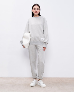 Jil Sander Сірий меланжевий світшот з патчем логотипа J40GU0102J20010