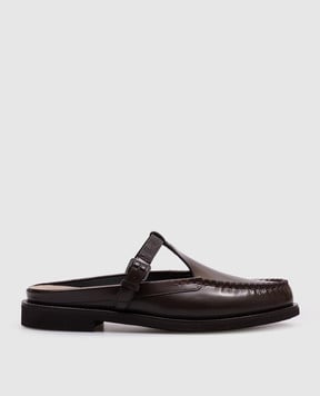 Brunello Cucinelli Коричневые кожаные мюли MZVNG2868