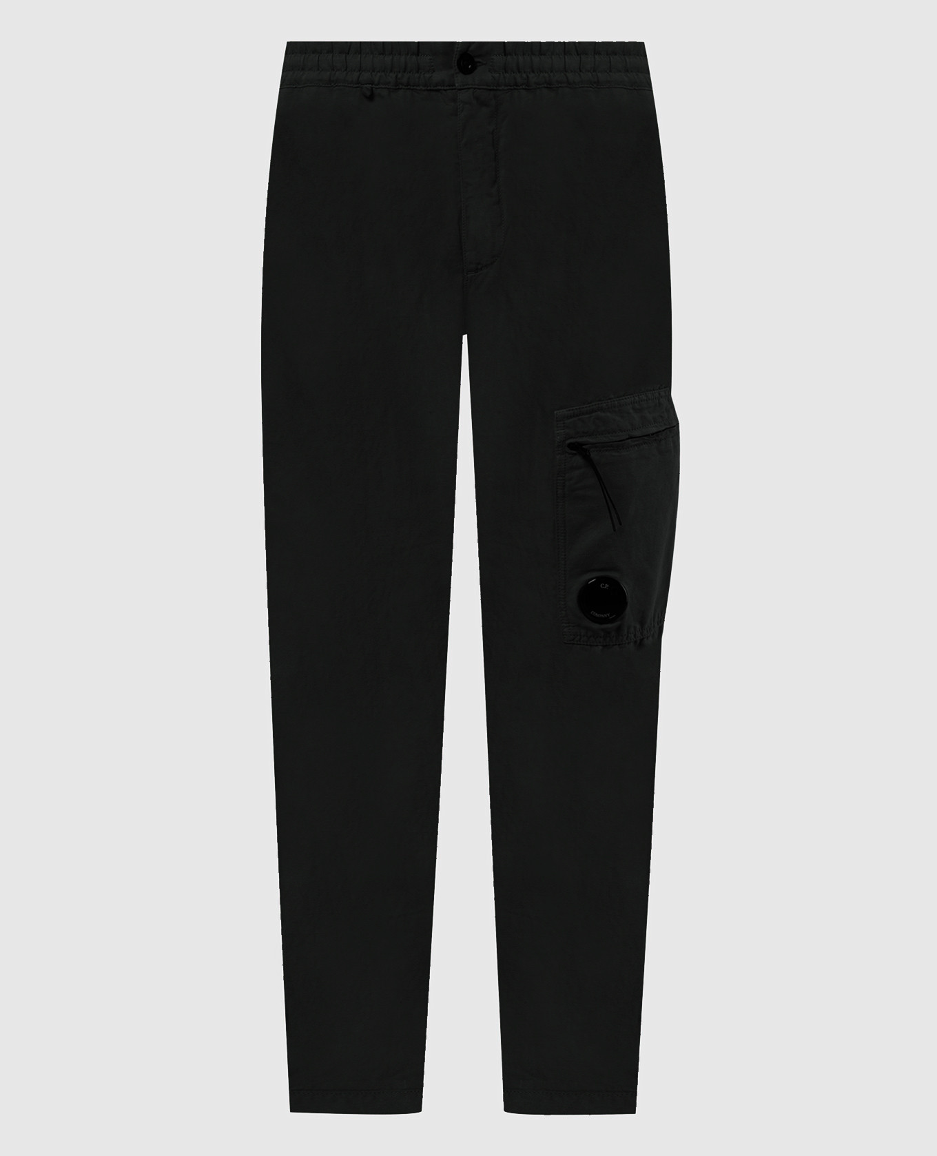 Черные брюки с льном с логотипом