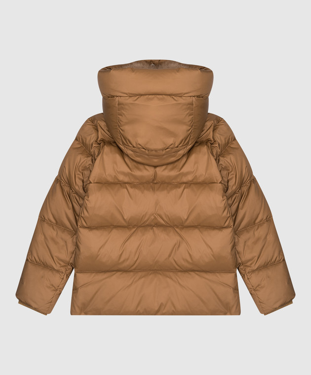 Yves Salomon Enfant Детский коричневый пуховик с мехом лисы 23WEV006XXDOXW810 изображение 2