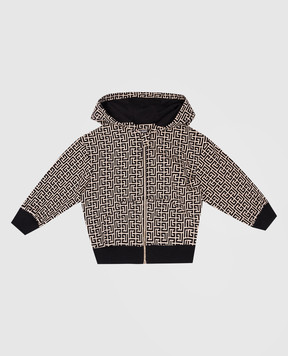 Balmain Дитяча чорна спортивна куртка PB Labyrinth BX4520Z2411