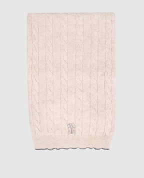 Brunello Cucinelli Дитячий бежевий шарф з кашеміру B12M16569B