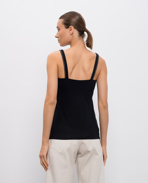 Brunello Cucinelli Чорний топ з ланцюжком моніль M0T18BA702