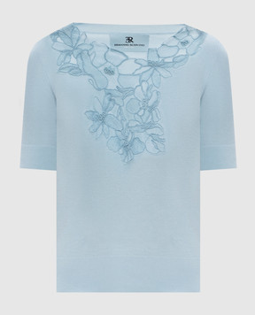Ermanno Scervino Блакитний топ з вишивкою D465L723APQBJ