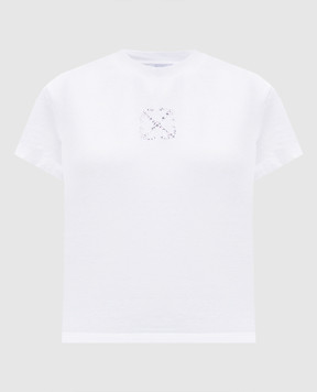 Off-White Белая футболка с эмблемой OWAA112S25JER002