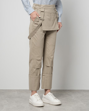 Max Mara Бежеві штани TEFRITE з логотипом ADDI1234