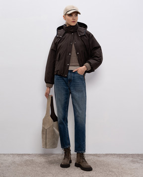 Brunello Cucinelli Сині джинси з ланцюжком моніль MP095P5319
