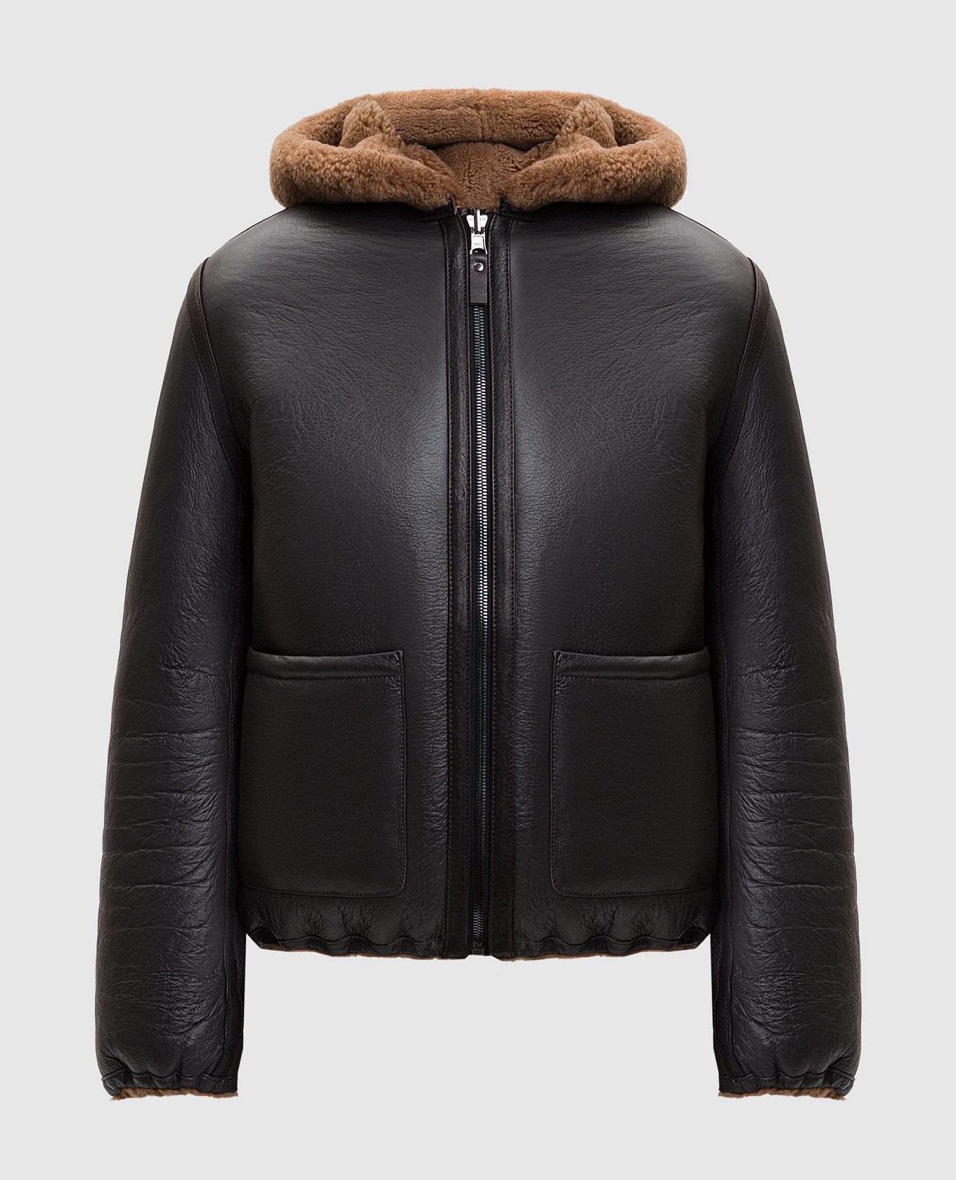 

Коричневая двусторонняя дубленка, Коричневый, Дубленки