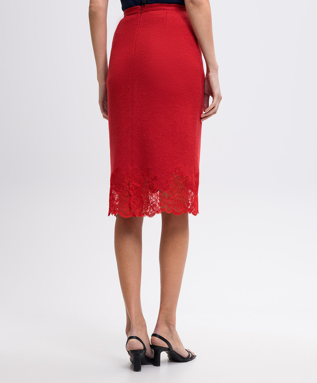 Ermanno Scervino Красная юбка карандаш из шерсти, шелка и кашемира D332O344PWE изображение 4