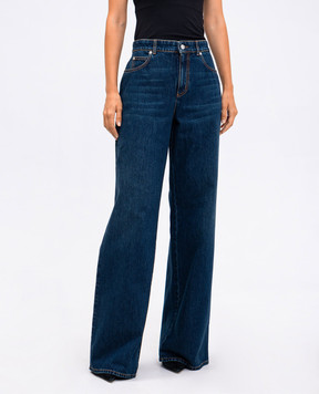 Alexander McQueen Синие джинсы с кожаным патчем логотипа 794136QMACS