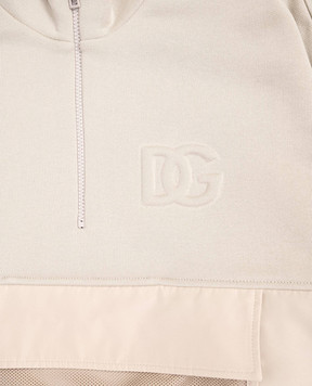 Dolce&Gabbana Дитяча спортивна куртка хакі з монограмою логотипа DG L4JWMIG7PIT56
