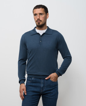 Canali Синее поло из шерсти MK02353C1123