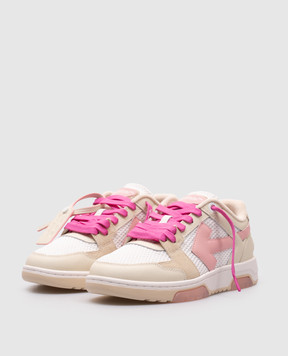 Off-White Бежеві комбіновані кросівки Slim Out Of Office з логотипом OWIA276S25LEA001