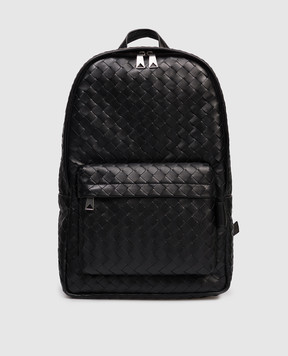 Bottega Veneta Чорний шкіряний плетений рюкзак 828527V2HL2