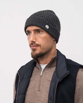 Bertolo Cashmere Сіра шапка з кашеміру 500019000005