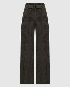 Brunello Cucinelli Сірі вельветові штани з поясом MD574P8692