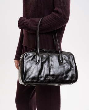 Gianni Chiarini Чорна шкіряна глянцева сумка-боулер Aryna BS11802RALPH