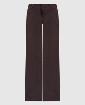 Magda Butrym Коричневі джинси з патчем логотипа DENIM03PANTS305725