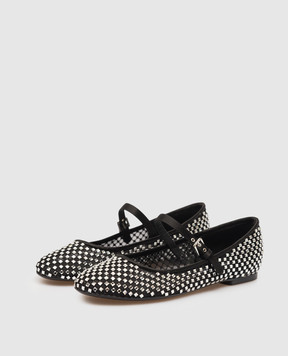 Dolce&Gabbana Черные балетки с кристаллами CB0209AQ522