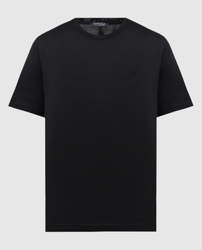 Bertolo Cashmere Чорна футболка з вишивкою емблеми 000252001912