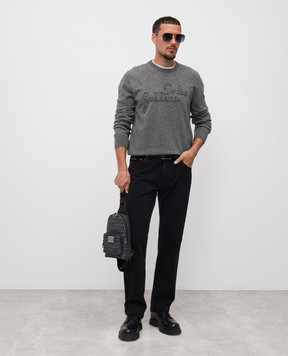 Dolce&Gabbana Сірий джемпер з вовни з логотипом GXX01ZJDVDE