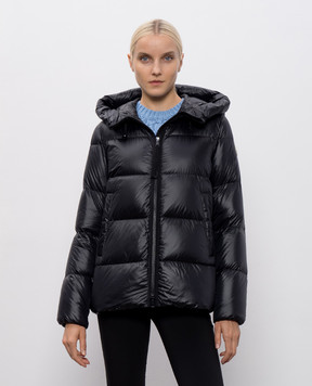 Moncler Чорна пухова куртка з нашивкою логотипа K20931A00068597YG