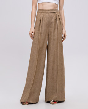 Max Mara Бежевые палаццо RAUCHE из льна RAUCHE