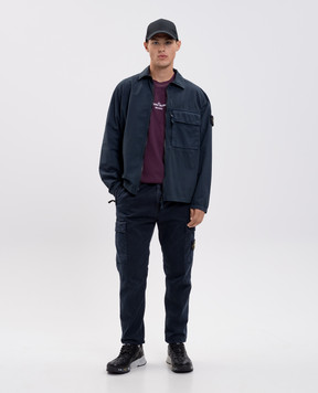 Stone Island Сині джогери-карго з патчем логотипа K2S153100033S00L1